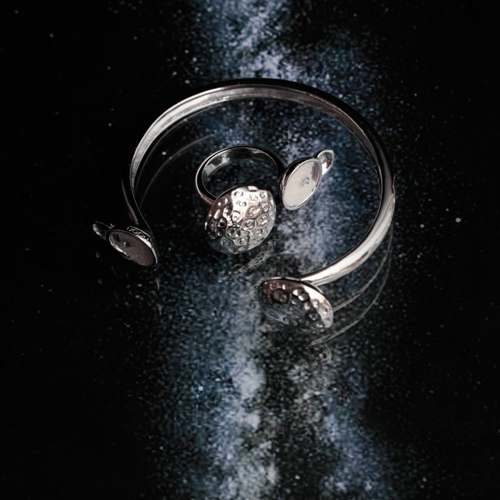 RHODIUM ORBIT BANGLE