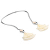 SILVER OPEN CHOKER IVORY FLOWER