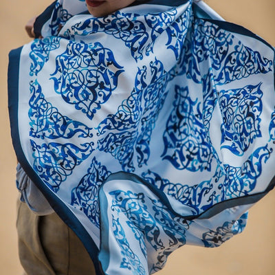 SILK SCARF MOSAICO BLU