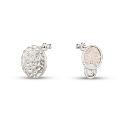 RHODIUM LITTLE MOON EARRINGS